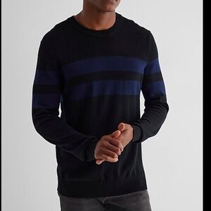Express Striped Crew Neck Merino Wool Sweater - Size S